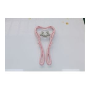Multifunctional Manual Six-wheel Neck Massager Massage Relieve Roller Massage Tool (Option: New Thumb pink)